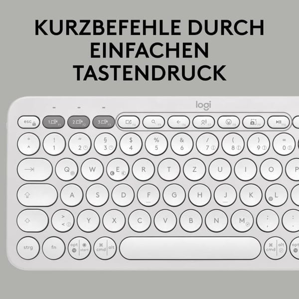 Tangentbord - Logitech - Pebble Keys 2 K380s - QWERTY Pan Nordisk - Bluetooth - Vit