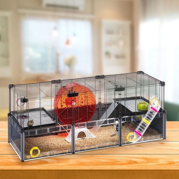Ferplast MULTIPLA HAMSTER LARGE Bur för hamstrar och möss, modulär. Tillbehör ingår. MULTIPLA HAMSTER LARGE - 107.5 x 37.5 x