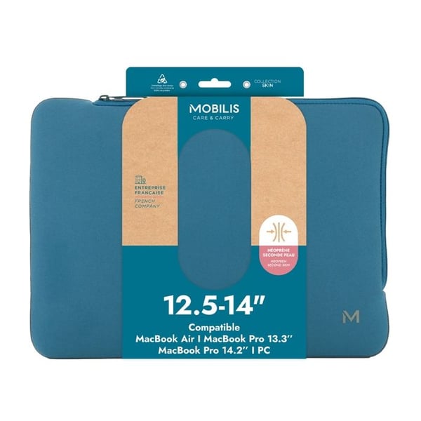 Neoprenhuva - MOBILIS - 12.5-14" - Preussiskt blå och grå - Stötskydd - Trendig