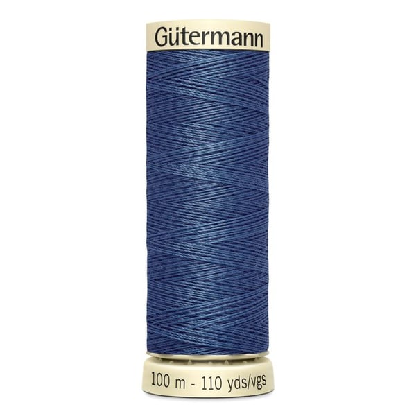 Lot om 5 rullar 100m Tråd 100% polyester Gutermann Ref 788988 - Att 435 - baltisk blå