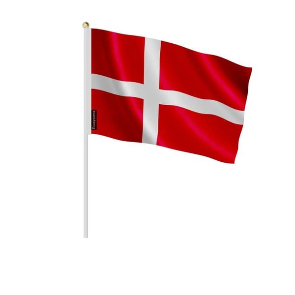 Mini Danmarksflagga – 14 x 21 cm – Att Hålla i Handen – Polyester – 1 styck – Pixelforma