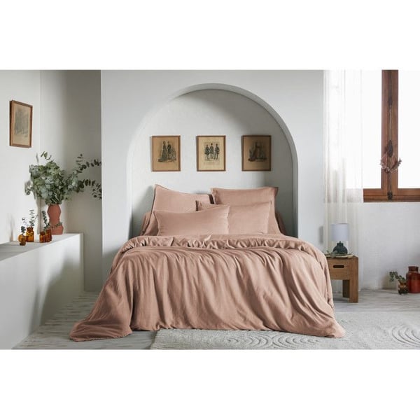 Komplett set med täckkappa "Lysandre" i alla dimensioner "Lyocel" fjärilseffekt - Lysandre Blush - 4-delars paket för säng 140