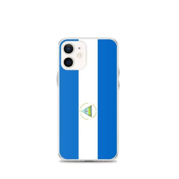 Telefonfodral – Nicaragua Flagga – Kompatibel med iPhone 12 mini – Mjuk Fodral – Hållbar och Stötsäker - Silikon - Pixelforma