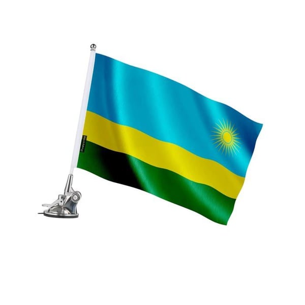 Sugrörsstång – Rwandas flagga – 27 x 35 cm – Polyester – Rostfritt stål – Pixelforma