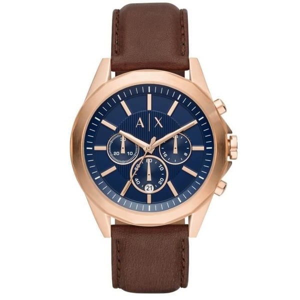 Klocka - ARMANI EXCHANGE - Brun Läder - Analog - Chic - Man