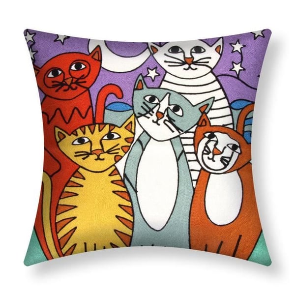 Kuddfodral - AVIZAR - Set om 2 - 45x45 cm - Broderade - Flerfärgad - Modern design