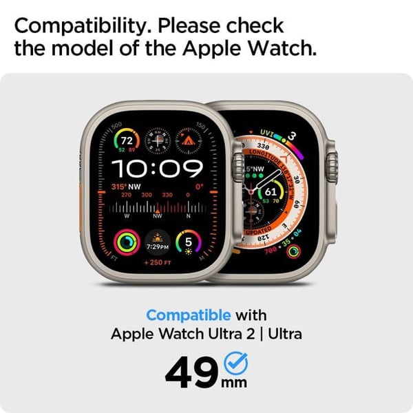 Spigen - ACS05558 - Thin Fit 360 Cover Kompatibel med Apple Watch Ultra 2 (2023) / Ultra (2022) 49mm - Sort