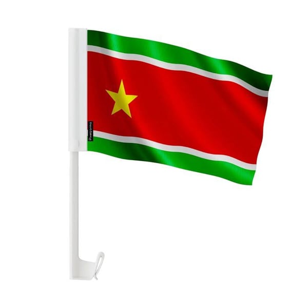 Guadeloupe Bilflagga – 14 x 21 cm – Polyester Tyg – Fäste för Fönster – 10 stycken – Pixelforma