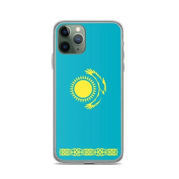 iPhone-fodral - Kazakstan - Officiell flagga - Mjuk - Flerfärgad - Kompatibel med iPhone 11 Pro