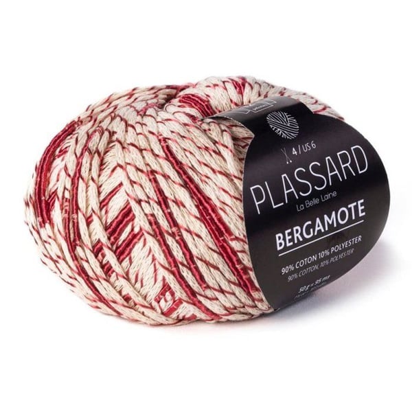 Plassard - Kedjegarn Sommarbomull Plassard Bergamote Granat Färg. 63
