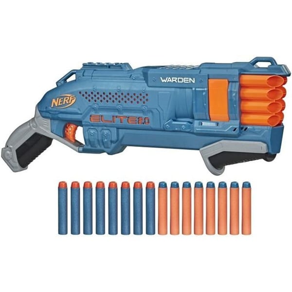 NERF - Elite 2.0 - Blaster Warden DB-8 16 NERF pilar - skjut 2 pilar samtidigt - taktisk räls för att anpassa