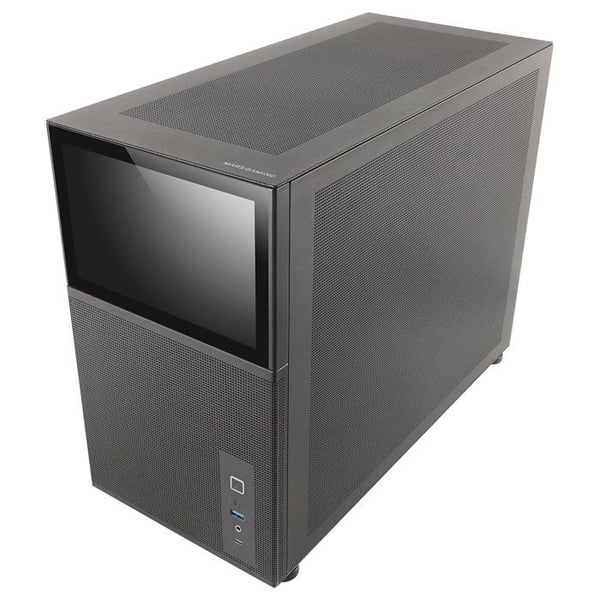 PC-chassi Micro-ATX - Mars Gaming - MC-LCD - 8" IPS LCD-skärm - Härdat Glas - Svart