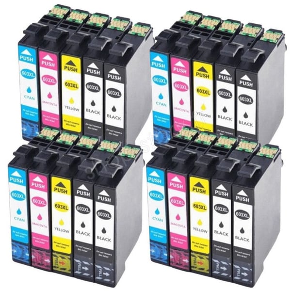 Bläckpatroner - SHOP-STORY - E603XL_8N+4CHQ - Paket med 20 - Flerfärgade - Epson-kompatibel