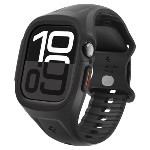 Integreret armbånd - SPIGEN - Liquid Air Pro - Apple Watch 10 46 mm - Mat sort - 360° beskyttelse