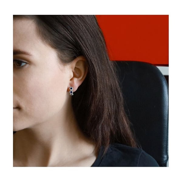 Silver shiny earrings with cubic zirconia AGUC3338