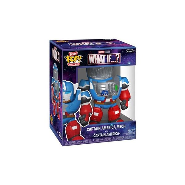 Pack 2 Figurer Funko Bitty Bot Marvel med Captain America Mech och Captain America