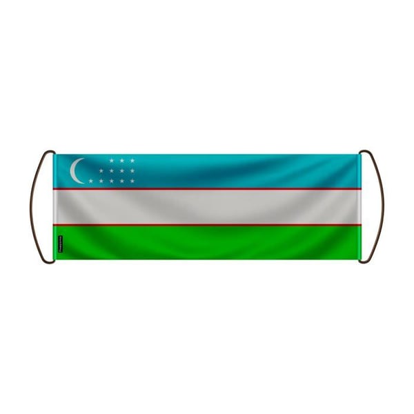 Rullbanner – Uzbekistan flag – 17 x 50 cm – Polyester – Handflagga – Pixelforma