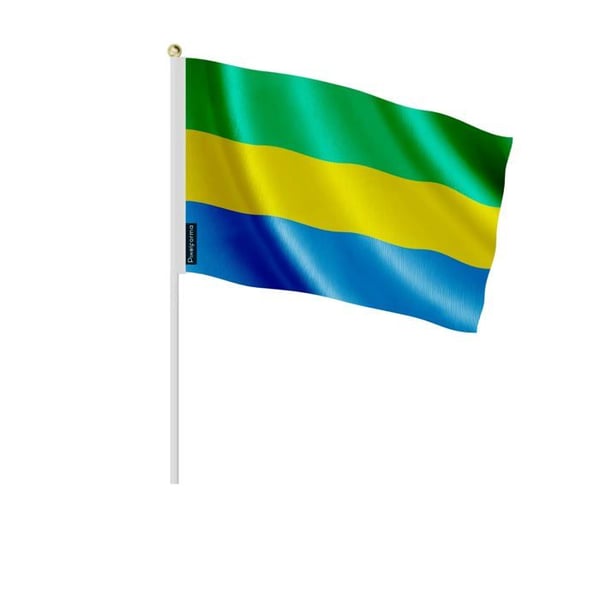 Parti av Mini-Flaggor – Gabon – 14 x 21 cm – Att Hålla i Handen – Polyester - 100 stycken – Pixelforma