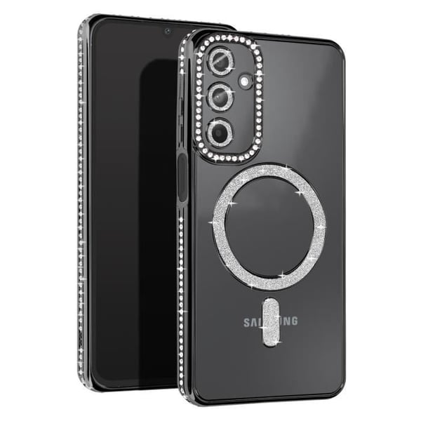Diamantfodral till Samsung Galaxy A15 MagSafe Contour Rhinestone Svart - AVIZAR - Stel - Syntet - Blandat