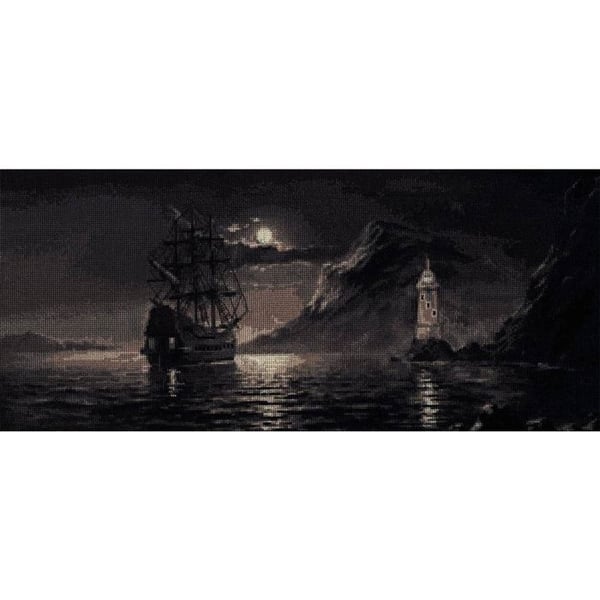 Korsstygnsset - Månens glänta - Aida 18ct (7 st/cm) - 9 färger - 42,5x19 cm