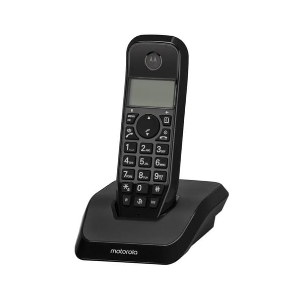 MOTOROLA S1201 Trådlös telefon - Svart - Nummerpresentation - 50 namnkatalog - Hands-free