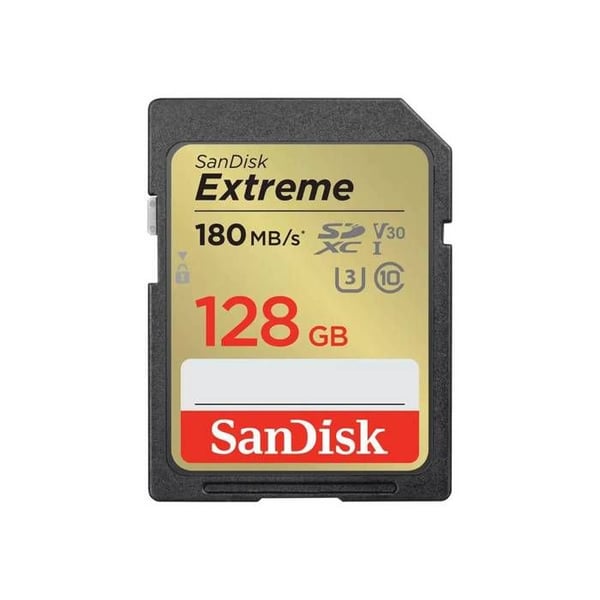 SanDisk Extreme PLUS SDXC-kortti 128 GB UHS-I iskunkestävä, vedenkestävä