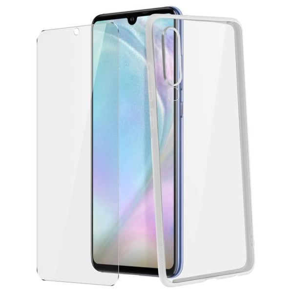 Skyddsfodral och skyddsfilm - Huawei - P30 - Silikon gel - Härdat glas - Transparent