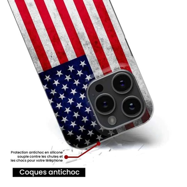 Siliconfodral - Kompatibel med Apple iPhone 14 Pro - design med USA:s flagga