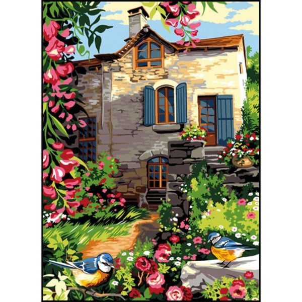 Canevas antique Gamla stuga 45x60cm