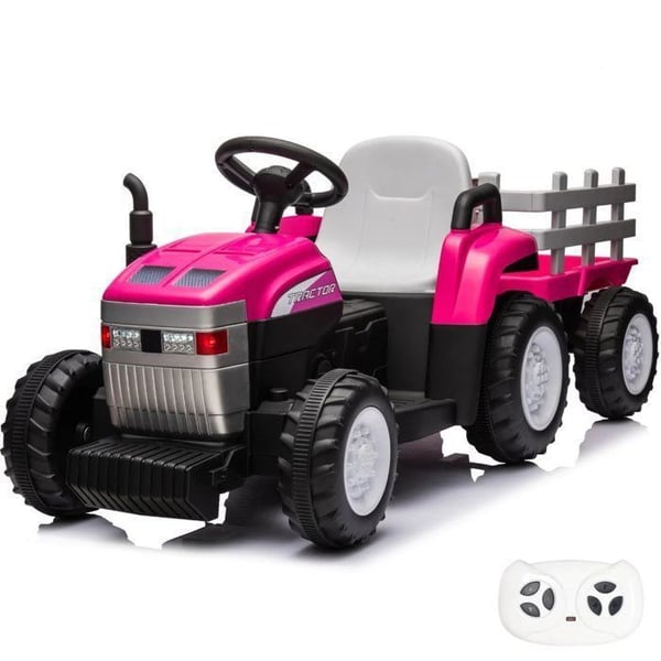 Eltraktor för barn - T7 - Batteri 12V Li-ion 3,1Ah - Avtagbar släpvagn - Hastighet begränsad till 5 km/h
