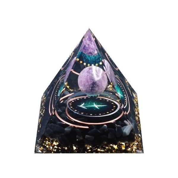 Pyramid Orgonite Zodiac Constellation Skytten Ametist