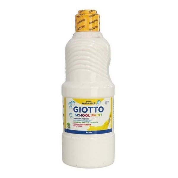 Affischfärg - GIOTTO - School Paint junior - 500 ml - Vit - Vattenbaserad, lätt att tvätta bort