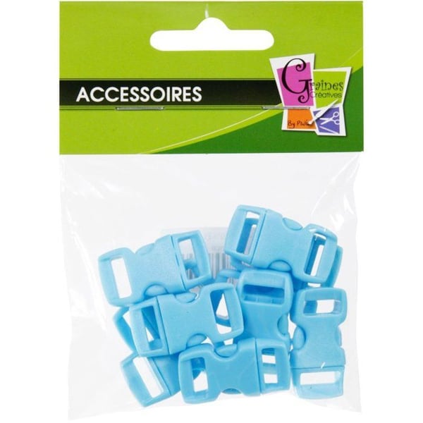 Créacord - Plastklämmor (ideal för Créacord) 3 x 1,5cm Blå x10