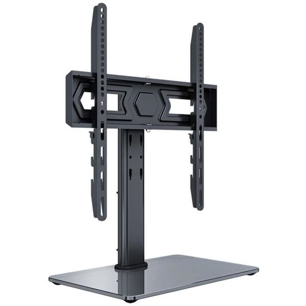 Support TV fod central - Stell - SHO 4800 - Skærme 32 til 55 tommer - Kapacitet 40 kg - Tilt +/-25° - Stål / glas