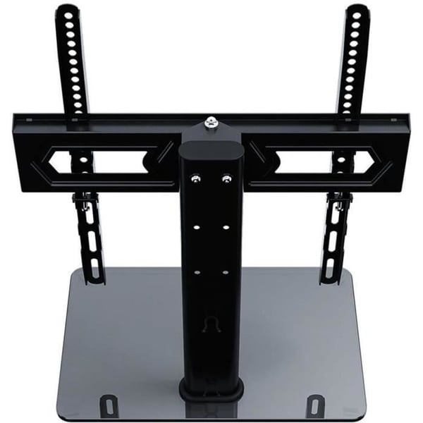 Support TV fod central - Stell - SHO 4800 - Skærme 32 til 55 tommer - Kapacitet 40 kg - Tilt +/-25° - Stål / glas