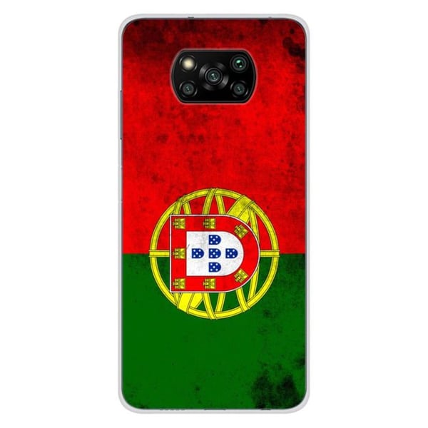 1001Coques - Silikonfodral kompatibelt med Xiaomi Poco X3 Poco X3 Pro - Mönster med Portugals flagga - Originaldesign tryckt i Frankrike