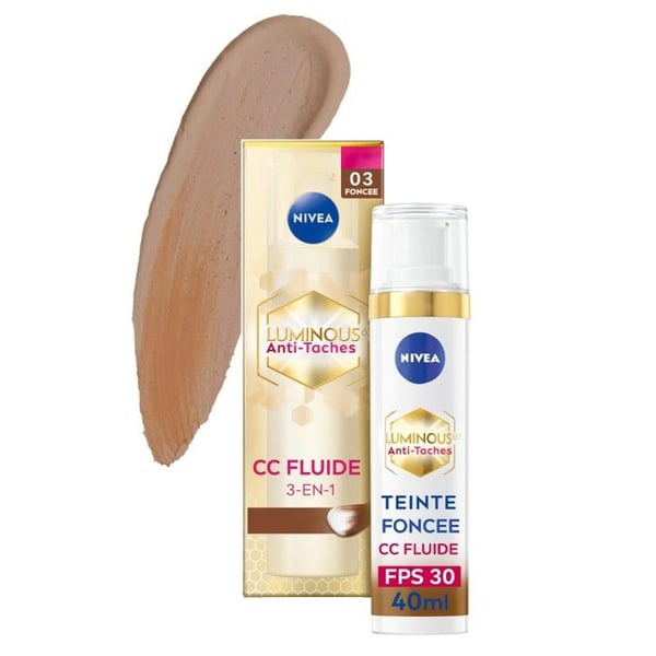 CC fluid kräm ansikte anti-fläckar nyans Mörk FPS30 LUMINOUS630 NIVEA 40ml