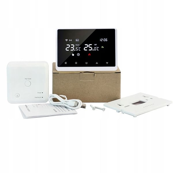 Termostat WiFi Intelligent - ARHATREYA - Röstkontroll - Veckoprogrammering - Vit