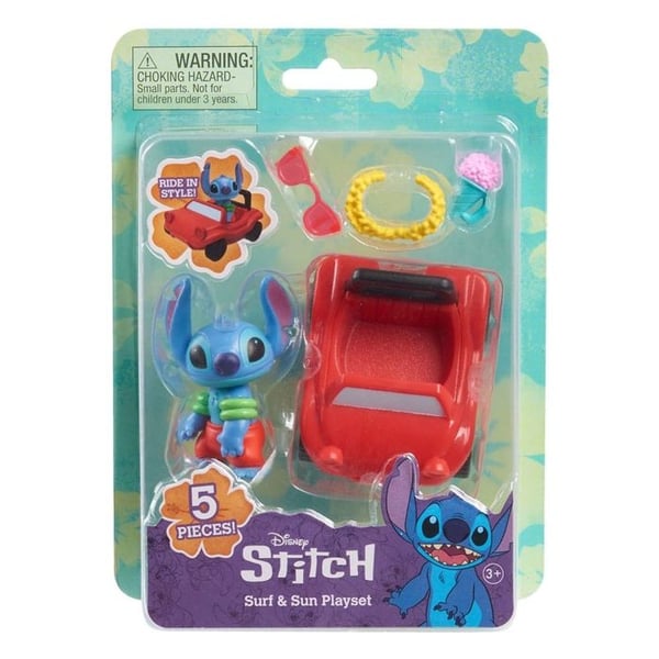Lekuppsättning - DISNEY - Surf & Sun Stitch - Figur 5 cm - 5 delar - Utomhus