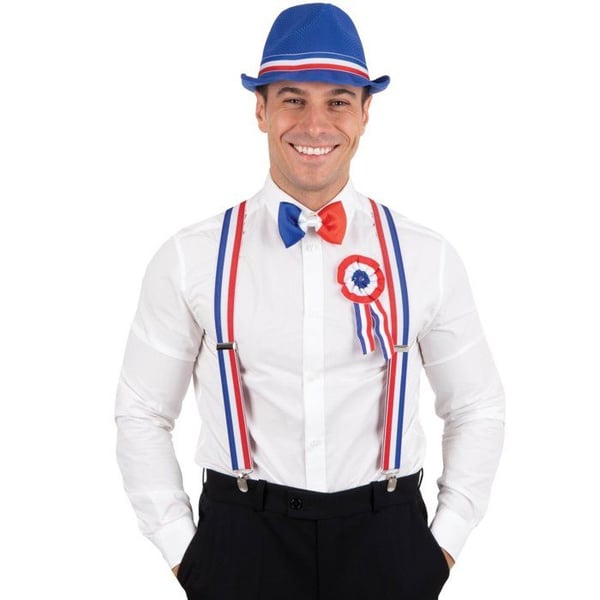Trikolor kokard - PTIT CLOWN - 20 cm i höjd - Vit - Trikolor - Tyg