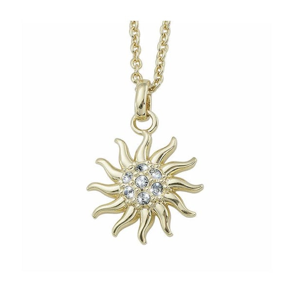 Magnifik halsband i guldplätering med kristaller Energy Sun 32171.G