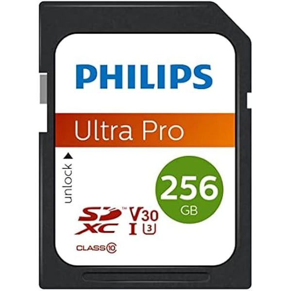 SDXC-minneskort - PHILIPS - Ultra Pro - 256 Go - UHS-I U3 - Hastighet 100 Mo/s