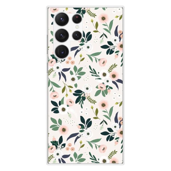 Silicone-skal med tryck kompatibel med Samsung Galaxy S23 Ultra Blommor