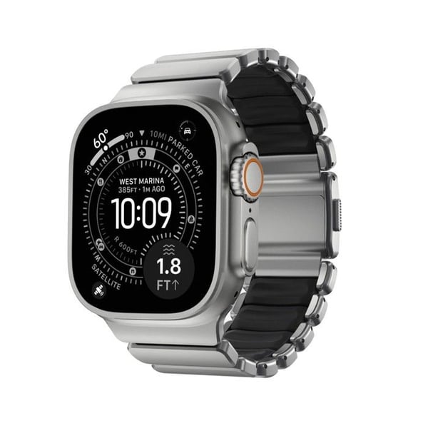 Armband Nomad Stratos Apple Watch 49mm Silver/Svart