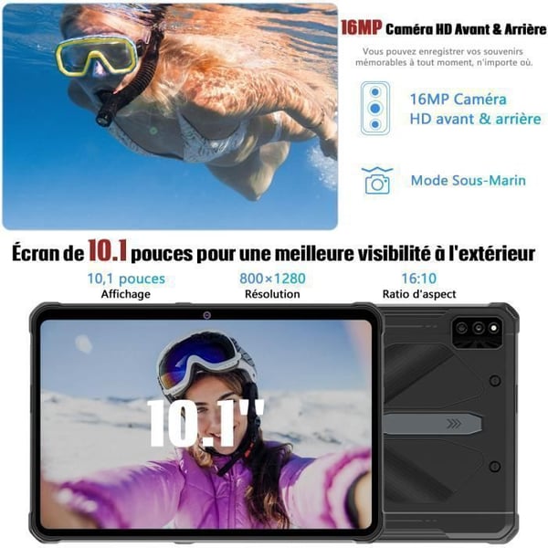 Utomhustablett - HOTWAV - R6 Pro - 10,1" - 15600mAh - Android 12 - IP68/IP69K