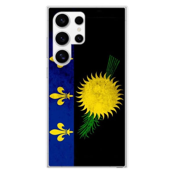 Tryckt silikonfodral som är kompatibelt med Samsung Galaxy S24 Ultra Guadeloupe flagga