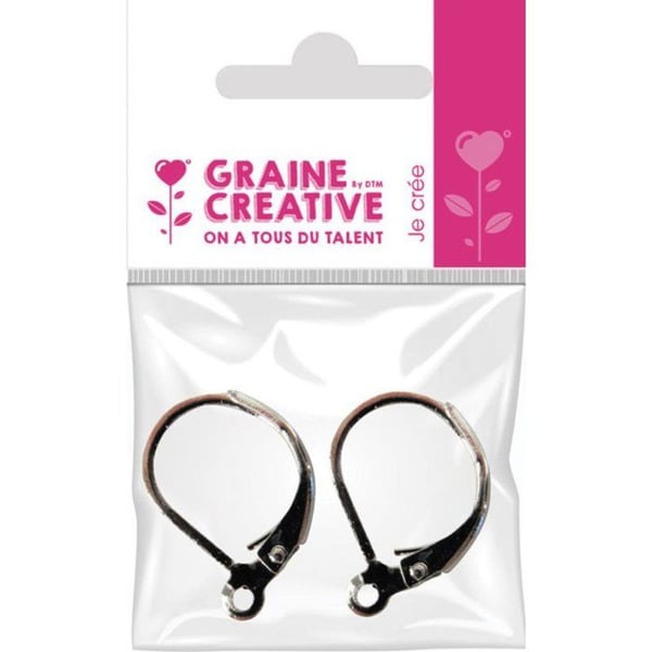 Graine Créative - Örhängen med hängande klämma i gammalt silver 1 par