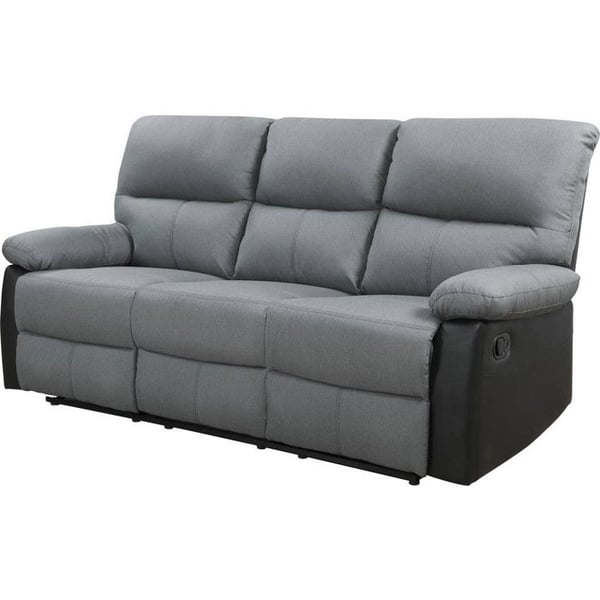 Relaxsoffa för 3 personer - Tyg/PVC gråsvart - 197×89×103 cm
