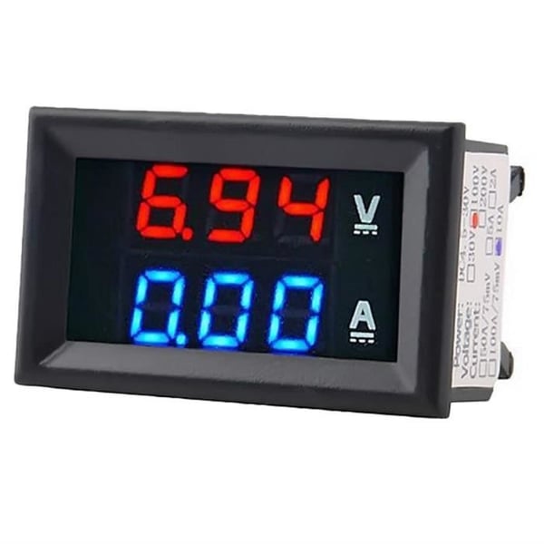 DC 100V 10A Digitalt Voltmeter Voltmeter Amperemeter Blå + Rød LED Ampere Dobbelt Digitalt Voltmeter Måler [0DEC7FB]