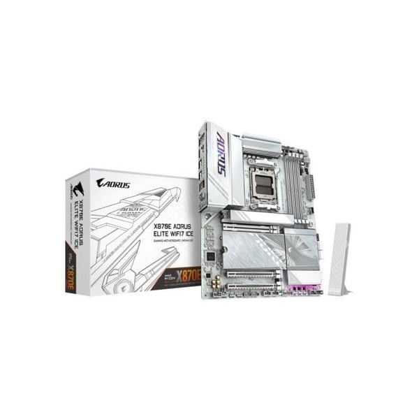 Moderkort - GIGABYTE - X870E A ELITE WF7 ICE - ATX-format - Chipset AMD X870E - DDR5 & PCIe 5.0 - WiFi 7
